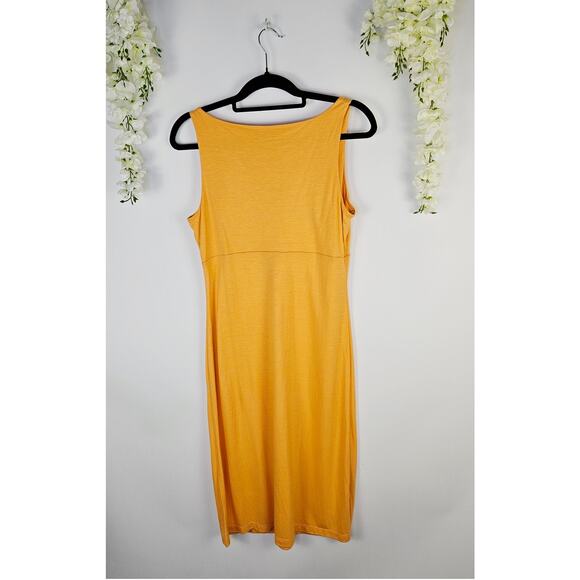 Y2K New Talbots Beachy Sleeveless Midi Shirt Dress Size Small Pastel Orange - Picture 7 of 12
